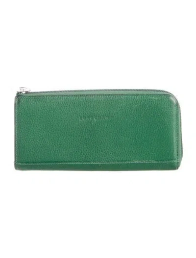 Pre-owned Longchamp Leather Continental Wallet In Green