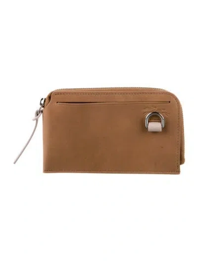 Pre-owned Longchamp Leather Continental Wallet In Neutral