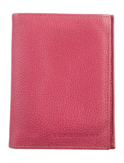 Pre-owned Longchamp Leather Continental Wallet In Pink