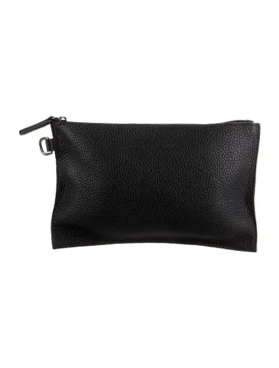 Pre-owned Longchamp Leather Cosmetic Bag In Black