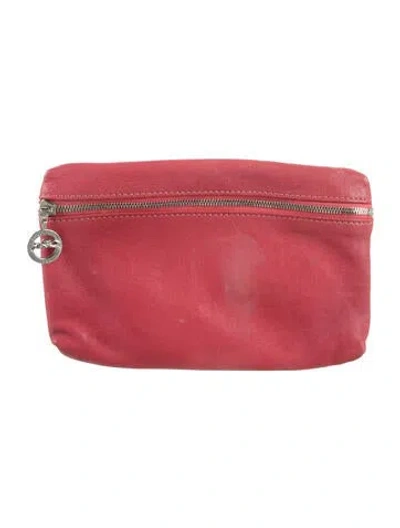 Pre-owned Longchamp Leather Cosmetic Bag In Red