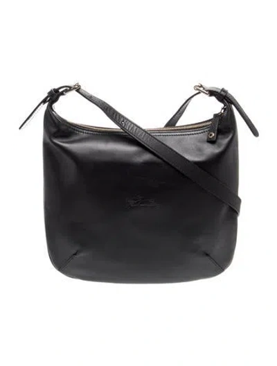 Pre-owned Longchamp Leather Crossbody Bag In Black