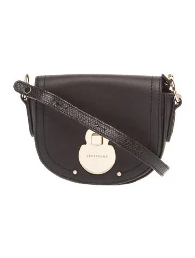 Pre-owned Longchamp Leather Crossbody Bag In Black