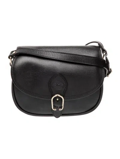 Pre-owned Longchamp Leather Crossbody Bag In Black