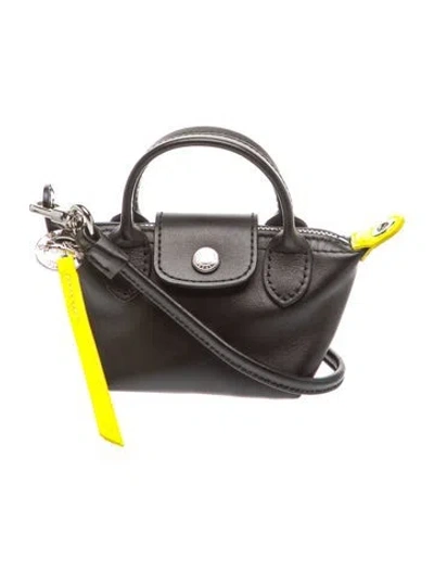 Pre-owned Longchamp Leather Crossbody Bag In Black