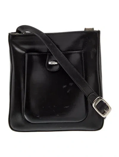 Pre-owned Longchamp Leather Crossbody Bag In Black
