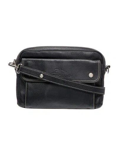 Pre-owned Longchamp Leather Crossbody Bag In Black
