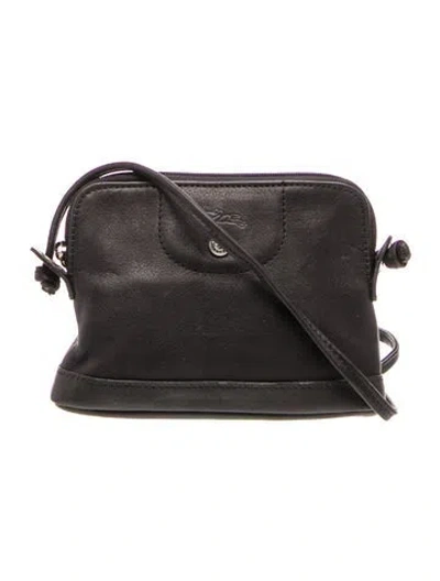 Pre-owned Longchamp Leather Crossbody Bag In Black