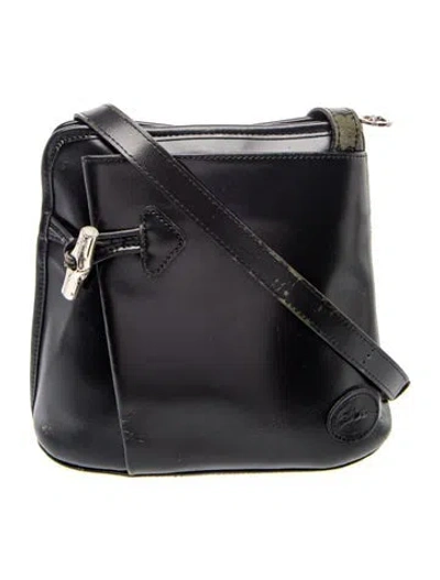 Pre-owned Longchamp Leather Crossbody Bag In Black