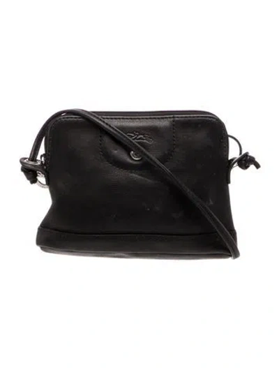 Pre-owned Longchamp Leather Crossbody Bag In Black