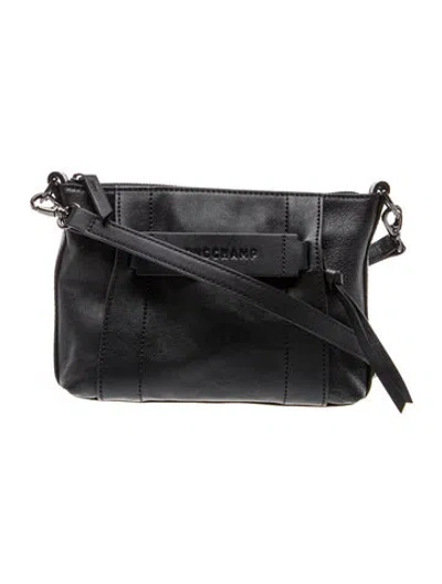 Pre-owned Longchamp Leather Crossbody Bag In Black