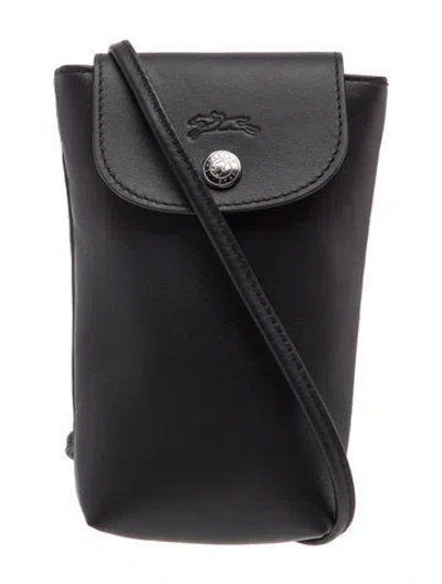 Pre-owned Longchamp Leather Crossbody Bag In Black