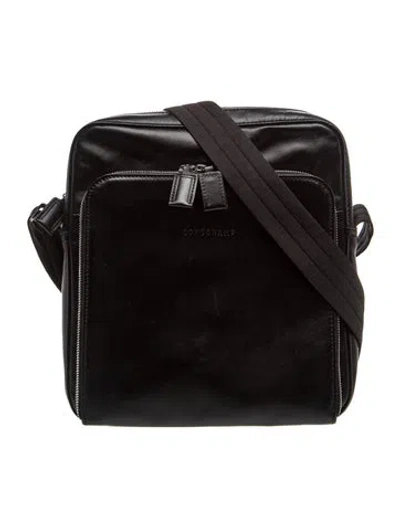 Pre-owned Longchamp Leather Crossbody Bag In Black