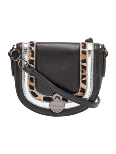 Pre-owned Longchamp Leather Crossbody Bag In Black