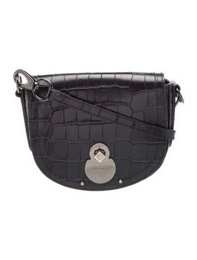 Pre-owned Longchamp Leather Crossbody Bag In Black