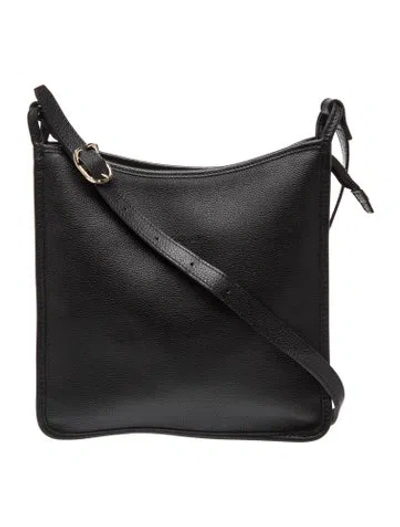 Pre-owned Longchamp Leather Crossbody Bag In Black