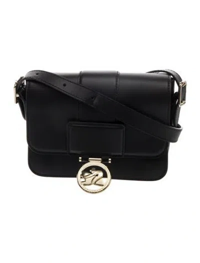 Pre-owned Longchamp Leather Crossbody Bag In Black