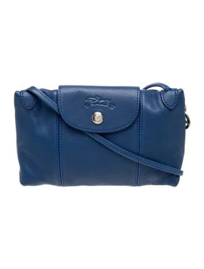 Pre-owned Longchamp Leather Crossbody Bag In Blue