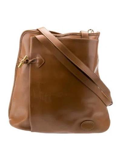 Pre-owned Longchamp Leather Crossbody Bag In Brown