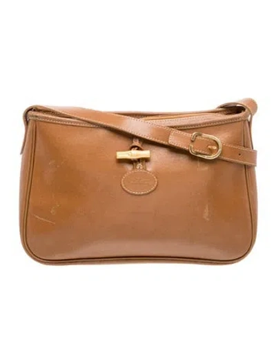 Pre-owned Longchamp Leather Crossbody Bag In Brown