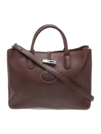 Pre-owned Longchamp Leather Crossbody Bag In Brown