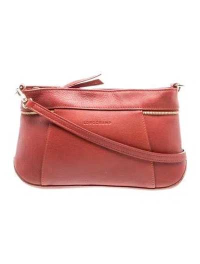 Pre-owned Longchamp Leather Crossbody Bag In Burgundy