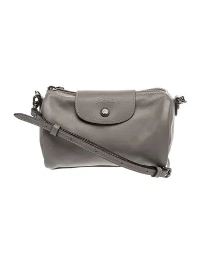 Pre-owned Longchamp Leather Crossbody Bag In Gray