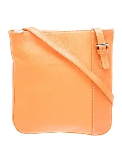 Pre-owned Longchamp Leather Crossbody Bag In Orange