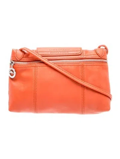 Pre-owned Longchamp Leather Crossbody Bag In Orange