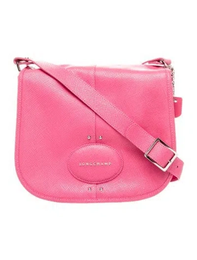 Pre-owned Longchamp Leather Crossbody Bag In Purple