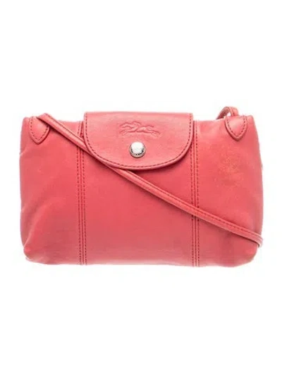 Pre-owned Longchamp Leather Crossbody Bag In Red