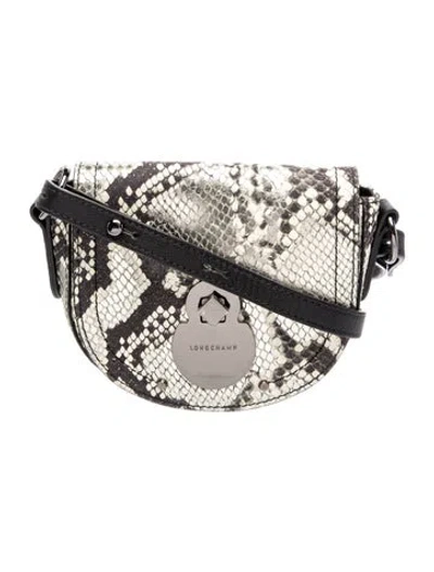 Pre-owned Longchamp Leather Crossbody Bag In Silver