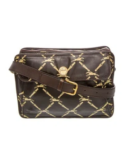 Pre-owned Longchamp Leather Crossbody Bag Vintage In Black