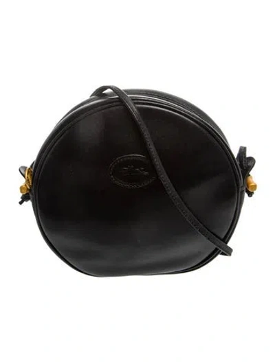 Pre-owned Longchamp Leather Crossbody Bag Vintage In Black