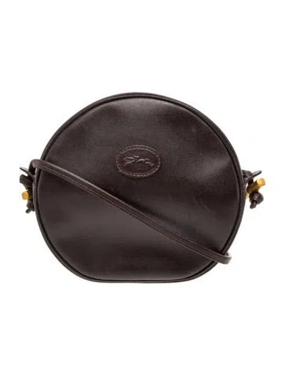 Pre-owned Longchamp Leather Crossbody Bag Vintage In Brown
