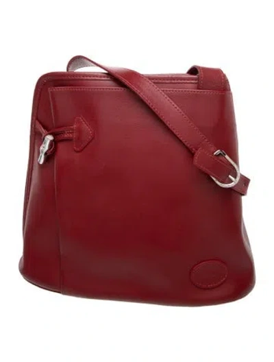 Pre-owned Longchamp Leather Crossbody Bag Vintage In Red