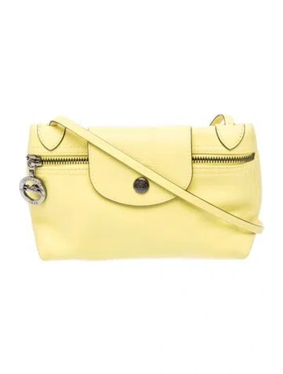 Pre-owned Longchamp Leather Crossbody Bag In Yellow