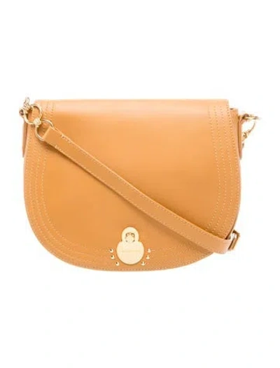 Pre-owned Longchamp Leather Crossbody Bag In Yellow