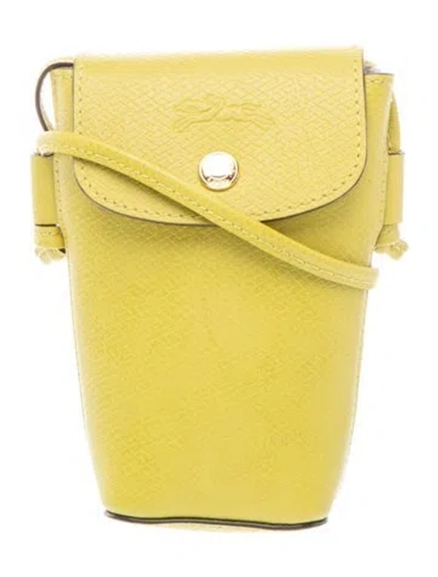 Pre-owned Longchamp Leather Crossbody Bag In Yellow