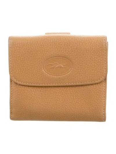 Pre-owned Longchamp Leather French Purse In Neutral