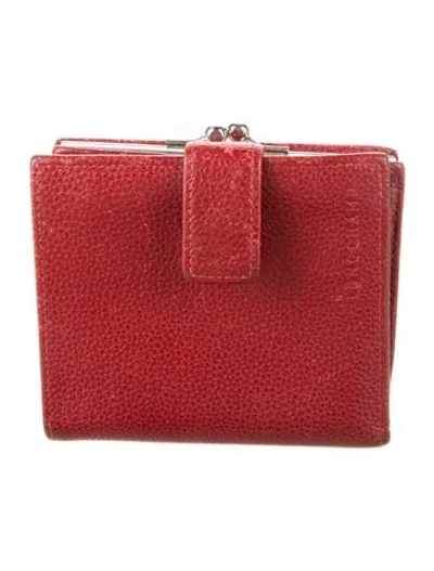 Pre-owned Longchamp Leather French Purse In Red