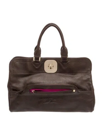 Pre-owned Longchamp Leather Gatsby In Brown