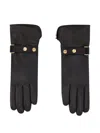 Longchamp Leather Gloves In Black