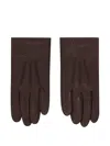 Longchamp Leather Gloves In Brown