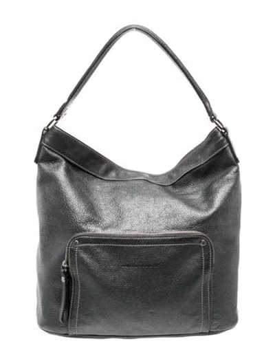 Pre-owned Longchamp Leather Hobo Bag In Grey/metallic
