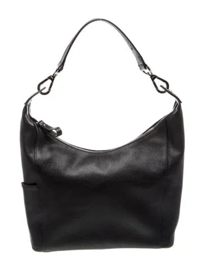Pre-owned Longchamp Leather Hobo In Black