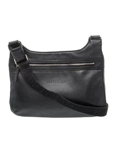 Pre-owned Longchamp Leather Hobo In Black