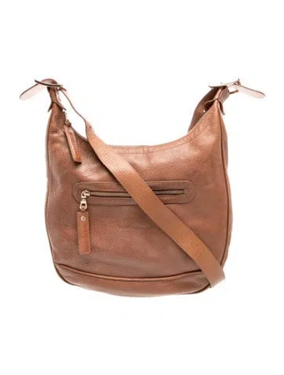 Pre-owned Longchamp Leather Hobo In Brown