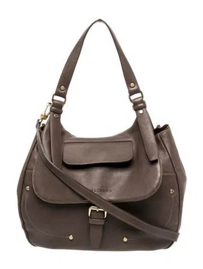 Pre-owned Longchamp Leather Hobo In Neutral
