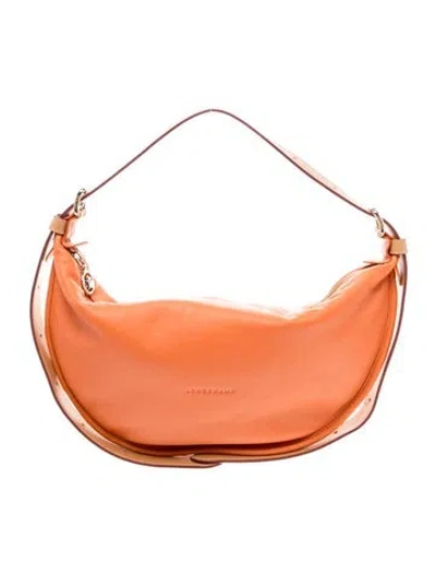 Pre-owned Longchamp Leather Hobo In Orange